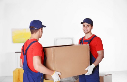 House removal team preparing a local move in Chelsea