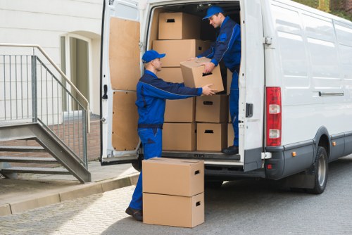 Office relocation planning in Chelsea with moving team and office furniture