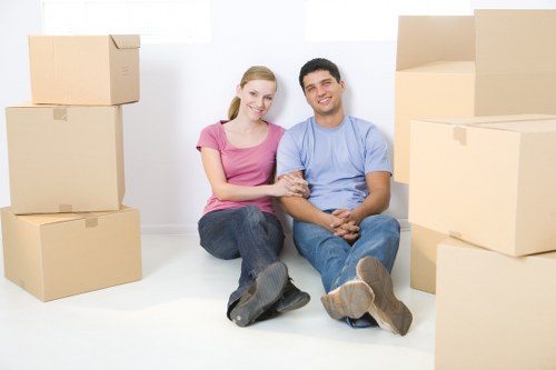 House movers preparing a Chelsea townhouse relocation