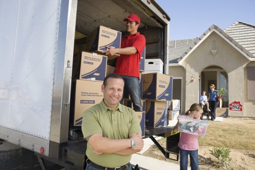 Local Chelsea removals team preparing for loading and transport