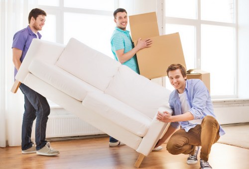 Office furniture and equipment being handled for a Chelsea relocation