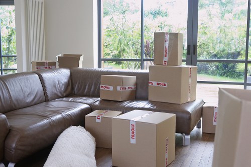 Packaged household items ready for removals in Chelsea