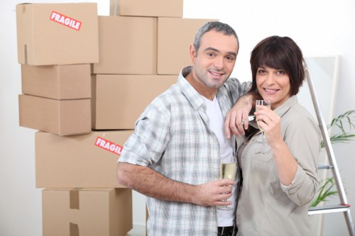 Office relocation support in Chelsea with packed equipment